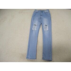 Fashion Nova Jeans Womens 5 Light Wash Distressed Skinny Ripped Stretch‎ Denim